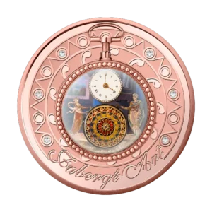 Pocket Watch Fabergé Art 2023 Silver Coin 1 oz Niue Colored