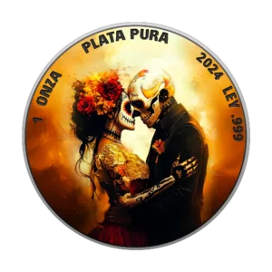 Encuentro Eterno  Day of the Dead 2024 Silver Coin 1 oz Mexico Colored Black Platinum