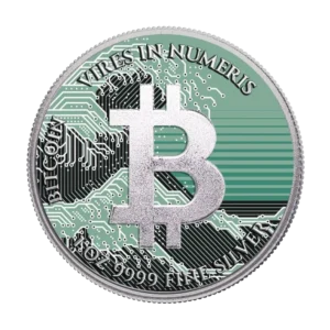 Digital Wave Bitcoin 2024 Silver Coin 1 oz  Niue Colored