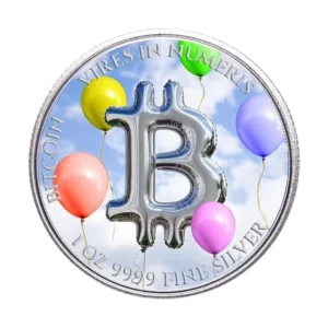 Balloon Party Bitcoin 2024 Silver Coin 1 oz Niue Colored