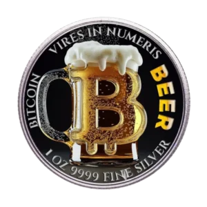 Beer Bitcoin 2024 Silver Coin 1 oz Niue Colored
