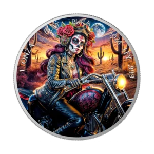 Biker Día de los muertos 2024 Silver Coin 1 oz  Mexico Collectible