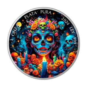 Nightmare Día de los Muertos 2024 Silver Coin 1 oz  Mexico Colored