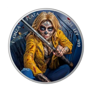 Assassine Día de los Muertos 2024 Silver Coin 1 oz  Mexico Colored